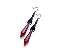 Gothic Bat Earrings for Women, Dark Purple Red Crystal Punk Rock Animal Earrings, Halloween Vampire Costume Jewelry, One Size, Environmentally friendly zinc alloy, environmentally friendly zinc alloy