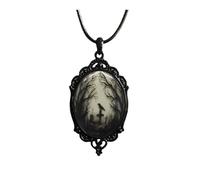 Gothic Bat Glass Pendant Necklace for Women Vintage Gothic Rope Chain Witch Bat Choker Dark Punk Style Necklace Victoria Emboss Necklaces Mystic Witch Jewelry Accessories, L, Copper, coppere