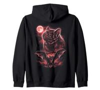 Gothic Bat Halloween Decor Dark Fantasy Creature Art Zip Hoodie