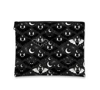 Gothic Bat Moon Celestial Pattern Halloween Makeup Bag 7x9 Inch