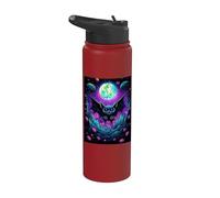 Gothic bat Spooky Bats Pattern Moon Night Stainless Steel Insulated Water Bottle