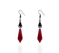 Gothic Bat Vampire Earrings for Women Halloween Mystery Witchy Jewelry Accessories Vintage Dark Punk Rock Unique Dangle Blood Crystal Earrings, Alloy Steel, No Gemstone