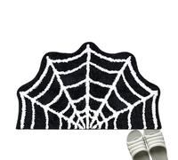 Gothic Bathroom Rug | Halloween Bathroom Mat Spider Web Rug | Halloween Rugs Bathrooms Decor for Bathrooms, Shower, Kitchen