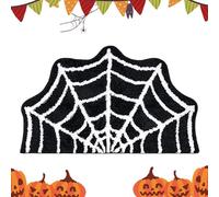 Gothic Bathroom Rug,Halloween Spider Web Rug Bath Mat - Machine Washable Halloween Non-Slip Bathroom Floor Mat for Shower, Kitchen