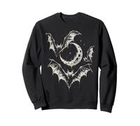 Gothic Bats Crescent Moon Dark Aesthetic Horror Gifts Y2K Sweatshirt