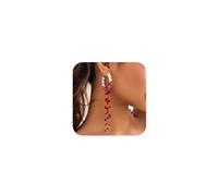 Gothic Beaded Pearl Round Circle Drop Dangle Earrings for Women, Vintage Blood Drip Red Teardrop Crystal Tassel Earring Halloween Jewelry Accessories, One Size, Metal, No Gemstone