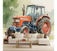Gothic Bedroom Wallpaper Tractor, 3D Wall Paper for Living Room Tractor 300x210cm Farm Large Pattern Wallpaper murals Mural Decorative Photomurals Kids Room Bedroom Living Room Coverage