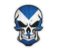 Gothic Biker Skull and Scottish Saltire Flag Vinyl Car Bike Sticker Laptop