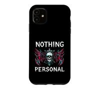 Gothic Biker Skull Nothing Personal Y2K Alt Grunge Case for iPhone 11