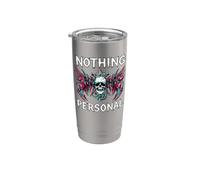 Gothic Biker Skull Nothing Personal Y2K Alt Grunge Stainless Steel Insulated Tumbler