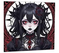 Gothic Birthday Card - Anime Goth Girl Greeting Card Teen Girls wednesday 145mm x 145mm