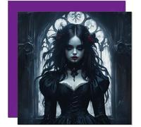 Gothic Birthday Card for Girls Women Ladies Her Wednesday 145 x 145mm