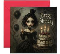 Gothic Birthday Card for Her, Blank Inside with Envelope