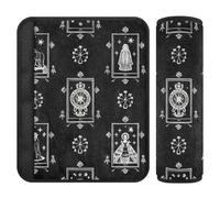 Gothic Black Astrological Tarot 2 pcs car seat Strap Pads Release Stress to Your Neck and Shoulders for Truck funda para cinturón de carro