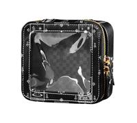 Gothic Black Astrological Tarot Clear Small Makeup Bag for Purse Travel Bags for Toiletries Mini Makeup Containers for Flying