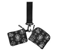 Gothic Black Astrological Tarot Women's Change Wallet Card Cases Minimalist Women Credit Card Case Coin Purse with Keychain for Daily Use 2 Packs, Gothic black astrological tarot, One Size, Casual