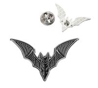 Gothic Black Bat Pin Badge Halloween Horror Brooch Lapel Spooky Emo Vampire Dark Bag Jacket Scary Creepy Goth Jewellery Gift Cute