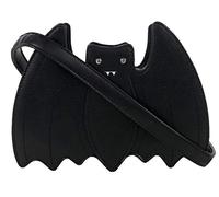 GOTHIC BLACK BAT SHOULDER BAG GOTHX Ladies Long Strap Vegan Leather Black Handbag Pagan Punk Rock Goth Gig Festival Travel Bag