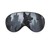 Gothic Black Dog Sleep Mask for Women Men, Soft Eye Mask with Adjustable Strap for Sleeping, Light Blocking Travel Blindfold for Nap Comfortable Eye Cover for Home Office