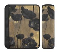 Gothic Black Gold Flowers 2 Pack Seatbelt Cushion More Comfort Driving for Van forro para cinturon de seguridad