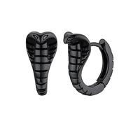 Gothic Black Hoop Earrings, Cool Snake Stainless Steel Earring Punk Cobra Jewelry, Serpent Gifts for Halloween Fathers Day