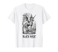 Gothic Black Magic Graveyard Unicorn Horror Style T-Shirt