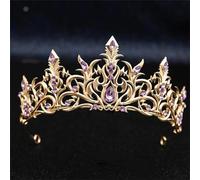 Gothic Black Metal Blue Crystal Tiara Crown Rhinestone Headpiece Wedding Birthday Party Prom Stage