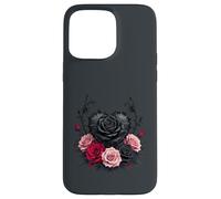 Gothic Black Petals and Spider Web Dark Valentine Case for iPhone 15 Pro Max