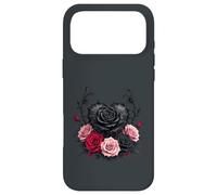Gothic Black Petals and Spider Web Dark Valentine Case for iPhone 17 Pro Max