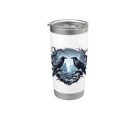 Gothic Black Ravens, Dark Occult Viking-Inspired Witchcraft Stainless Steel Insulated Tumbler