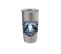 Gothic Black Ravens, Dark Occult Viking-Inspired Witchcraft Stainless Steel Insulated Tumbler