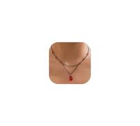 Gothic Black Red Choker Necklaces for Woman Blood Bead Teardrop Y-Necklace Goth Punk Grunge Accessories Christmas Halloween Jewellery, L, Metal, No Gemstone