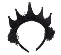 Gothic Black Rose Lace Crown Headband, 1 Pc Halloween Hair Accessory | Lace and Plastic, 7.48 x 5.91 in, Costume Parties, Cosplay, Photo Shoots