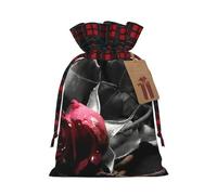 gothic black roses Christmas New Year Candy Gift Bags M Size Drawstring Bags for Kids Xmas Holiday Xmas Eve Presents