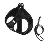 gothic black roses print Dog Harness and Leash Set, Reflective Adjustable Puppy Vest for Small Medium Large Dogs, Cats