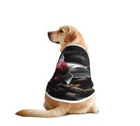 Gothic Black Roses Print Dog Vest, Soft Breathable Pet Shirt Clothes Sleeveless Fashion Apparel For Medium Large Breeds