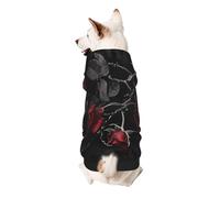 gothic black roses Printed Dog Hoodie Soft Dog Sweatshirt Cute Cat Dog Clothes for Small Dogs Kitten Puppy, XL