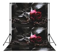 Gothic Black Roses Printed, Photography Backdrop Photo Props 5x7FT Photo Background for Party Home Decoration