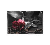 gothic black roses Printed Placemats Set of 6 PCS, Heat Resistant Non-Slip Table Mats for Dining Table, Washable Kitchen Place Mats for Indoor & Outdoor