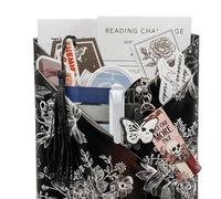Gothic Blind Date with a Book, Horror Halloween Blind Date with a Book, Includes Cozy Socks, Keychain & Stickers, Ghostly Blind Date Book Box Gift Set, Book Lover Gift (#04)