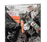Gothic Blind Date with a Book, Horror Mystery Halloween Book Gift Set, Includes Cozy Socks, Keychain & Stickers, Book Lover Gift, Spooky Reading Surprise (E)