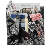 Gothic Blind Date with a Book, Horror Mystery Halloween Book Gift Set, Includes Cozy Socks, Keychain & Stickers, Book Lover Gift, Spooky Reading Surprise (B)