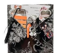 Gothic Blind Date with a Book, Horror Mystery Set, Includes Cozy Socks, Keychain & Stickers, Book Lover Gift, Spooky Reading Surprise (A)