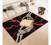 Gothic Bread Rugs Living Room Fantasy horror Short Pile Floor Geometric Design Large Area Rugs for Living Room Bedroom Thick Fluffy Floor Mats Small Door Mat (60x90cm)