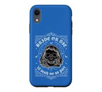 Gothic Bride or Die Til Death Do Us Part Skull Veil Wedding Case for iPhone XR
