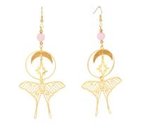 Gothic Butterfly Earrings, Vintage Sun and Moon Earrings Dainty Stylish Luna Moth Jewelry Goth Dangle Accessories for Women