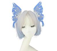 Gothic Butterfly Hair Jewelry Crystal Pearls Butterfly Hairband Headpiece for Role Play and Photo Shoots Gothic Fairys Costume Headband