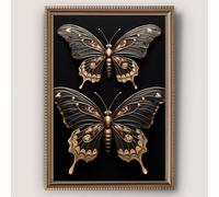 Gothic Butterfly Wall Art Dark Academia Canvas Print Vintage Butterfly Pictures Retro Gothic Posters Dark Butterfly Wall Art Dark Academia Artwork Black Butterfly Painting Decor 16x24inch No Frame