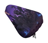 Gothic Cactus Padded Bike Seat Cover with Drawstring and Spring Buckle, Waterproof Bicycle Seat Cushion Extra Wide, Soft Comfort Bicycle Saddle for Mountain Exercise Road Bikes