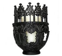 Gothic Candle Holder - 8x8x10cm ABS Pillar Candlestick Decor | Cathedral Glass Cup | Aromatherapy Wax Container For Dinner Room Fireplace Mantel Farmhouse Wedding Party Tabletop Ornament